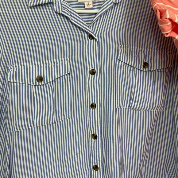 (2) stripe button down shirt size Small - Picture 3 of 5